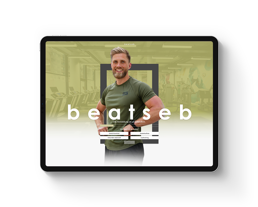 Beatsebs site on a tablet.