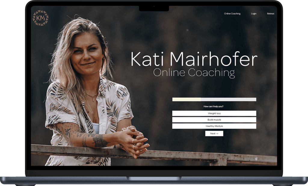 Kati Mairhofers site on a tablet.