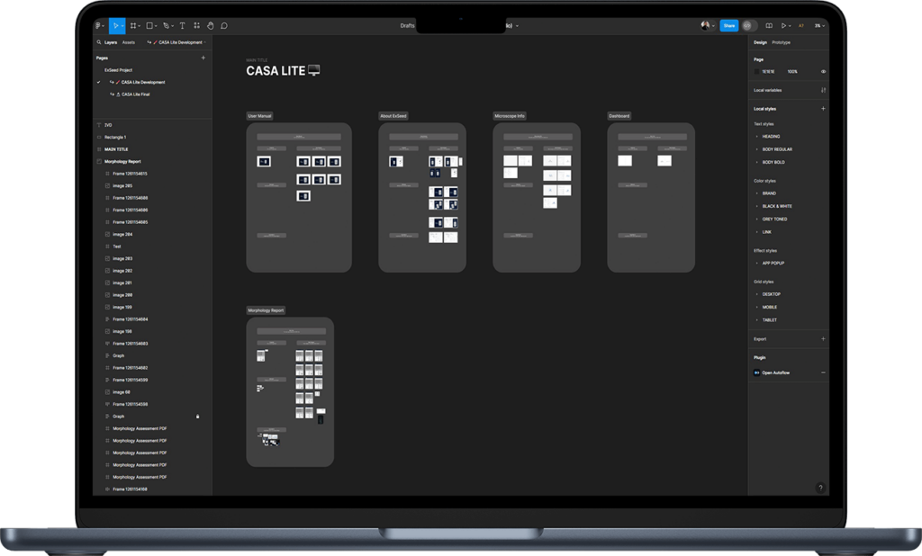 ExSeed Health CASA Lite development on PC. (Figma)