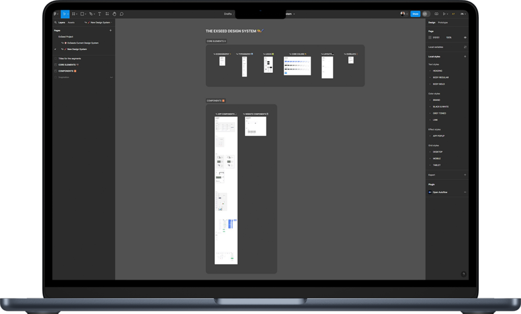 ExSeed Health Design System on Figma.
